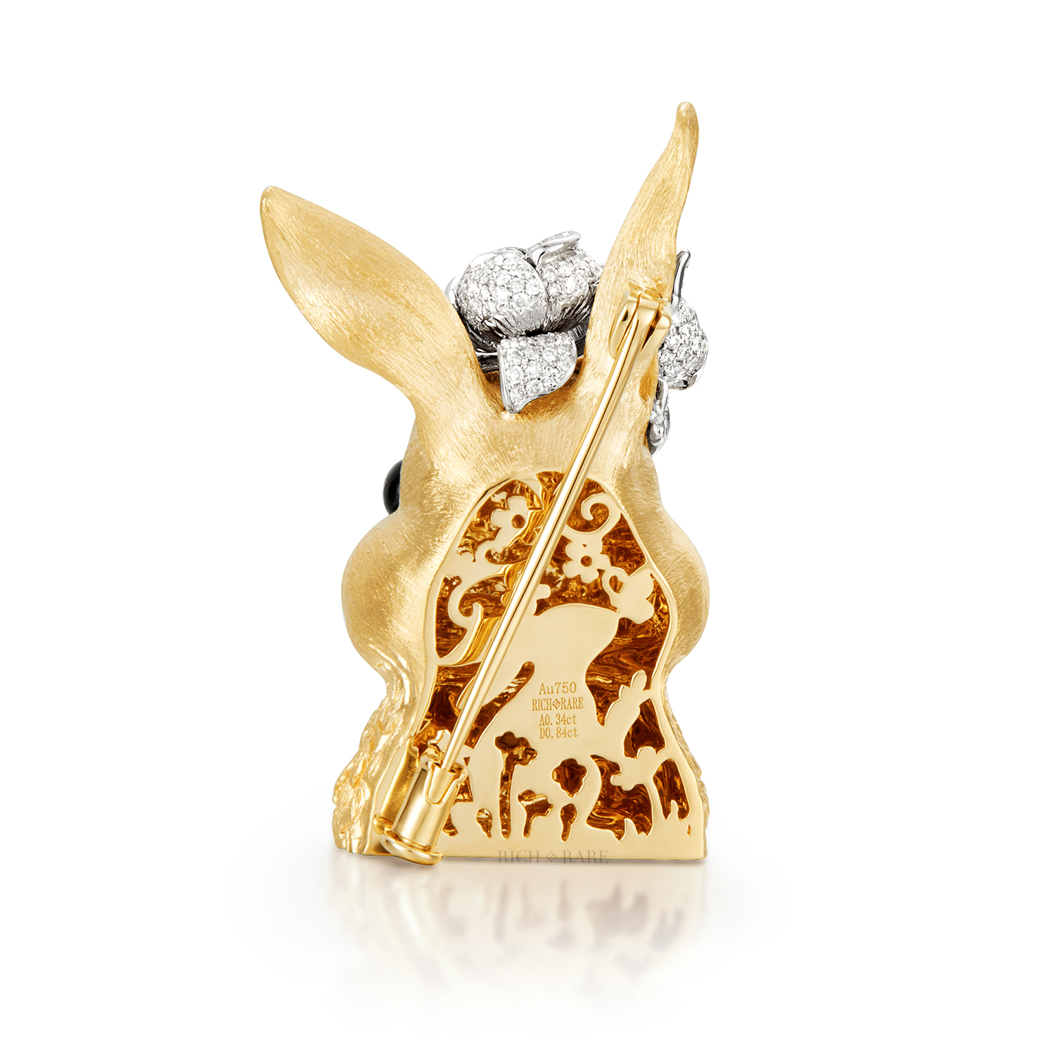 ARTISAN 'RABBIT WITH ROSE' BROOCH